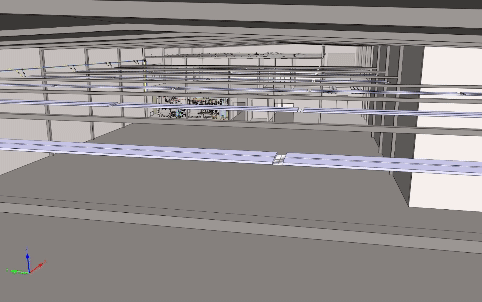 3D tietomallinnus, varastohalli, kattosäteilijät, Wahlres