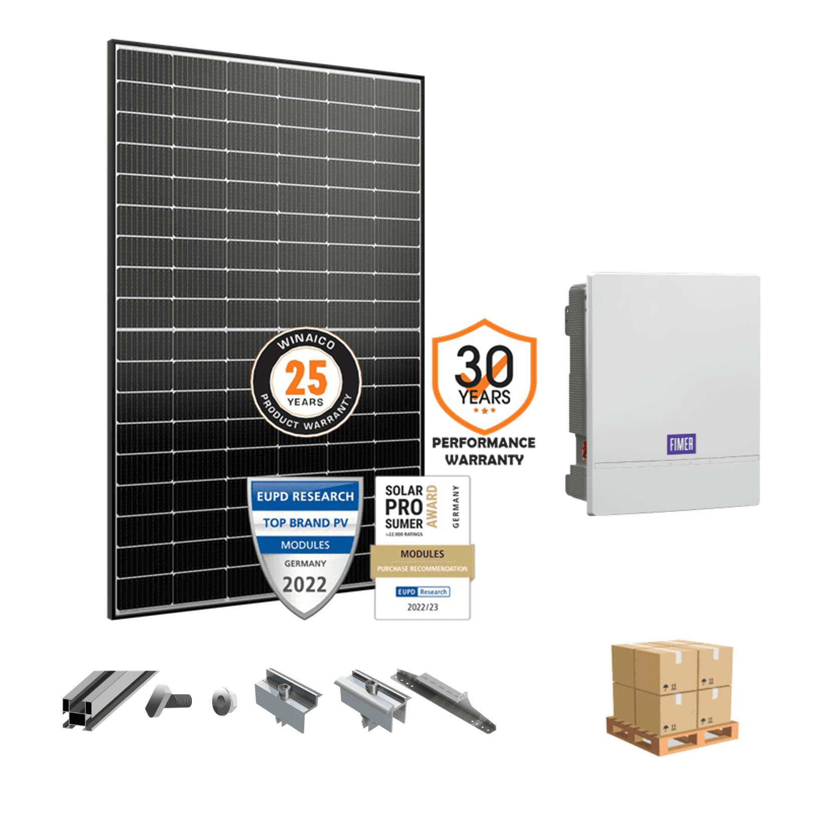 Aurinkovoimala 10.6 kWp, 20 kpl 530 Wp aurinkopaneeli
